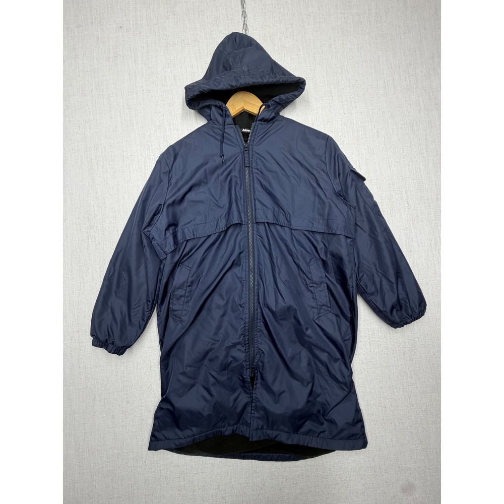 Adoretex Youth XL Swim Parka Navy Blue Fleece Lined Hooded Jacket Long Coat